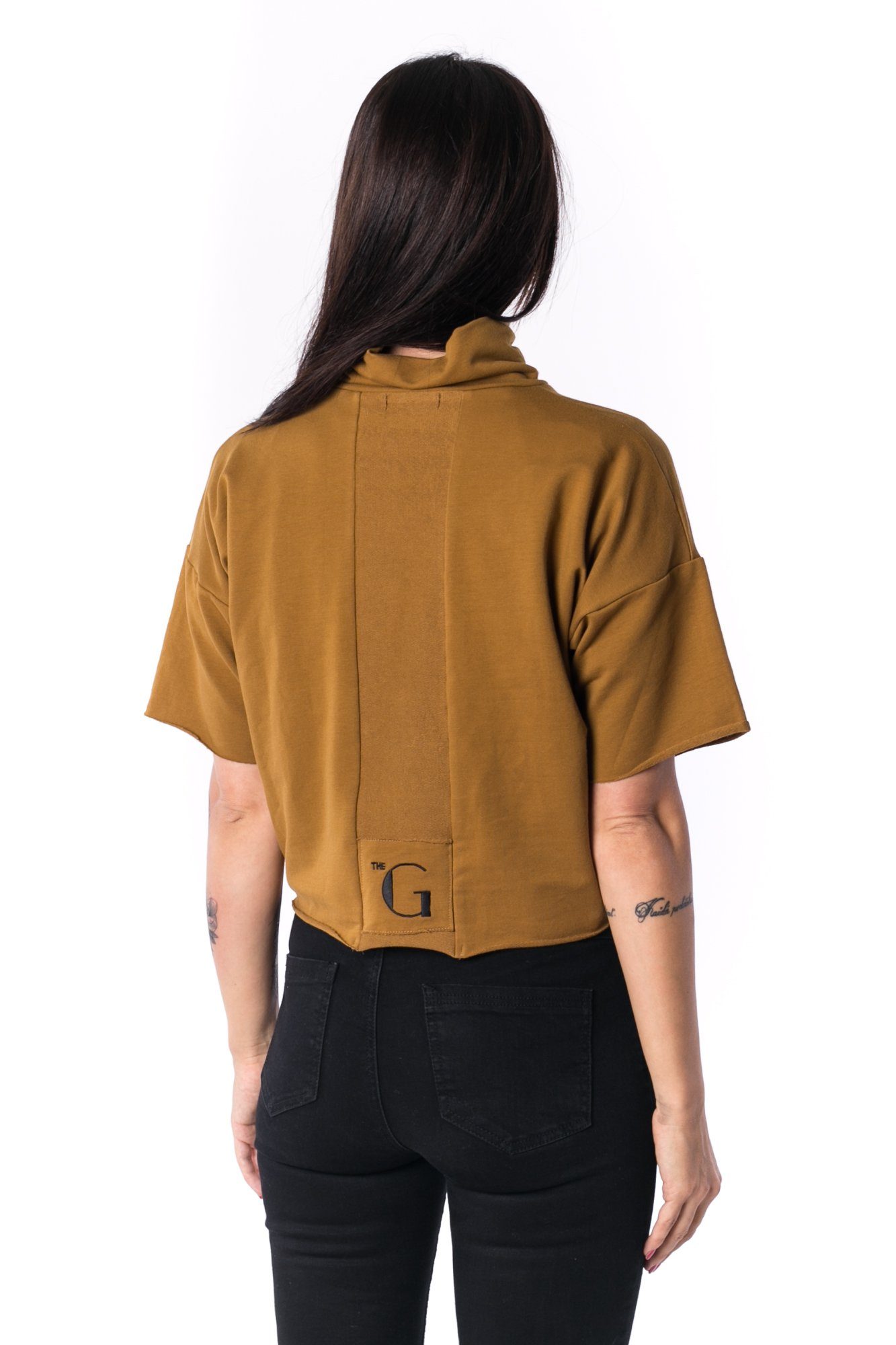 The Woman Panelled Crop Turtleneck 17 // umber